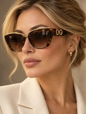 New Designer Inspired Tortoise Sunglasses with Gold Brow Bar Brown & Gold